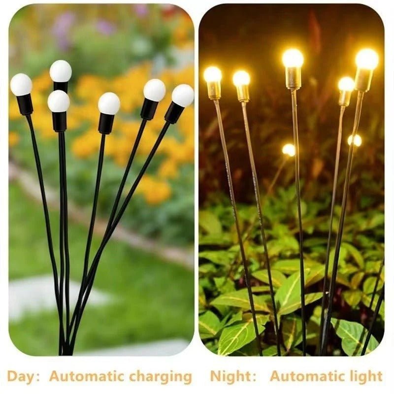 Dual - mode Outdoor Solar Pneumatic Courtyard Garden Atmosphere Lawn Breathing FireFly Ground Plug Lamp - Aleenext