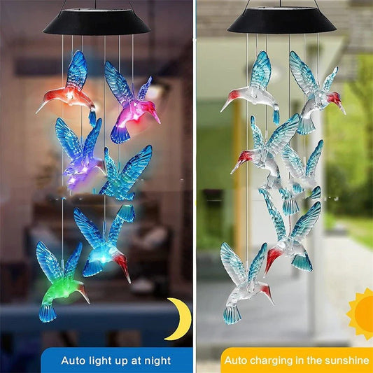 Outdoor Patio Solar Hummingbird Models Garden Decorative Lights - Aleenext
