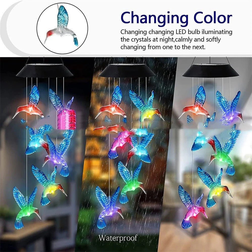 Outdoor Patio Solar Hummingbird Models Garden Decorative Lights - Aleenext