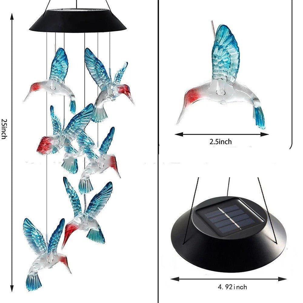 Outdoor Patio Solar Hummingbird Models Garden Decorative Lights - Aleenext